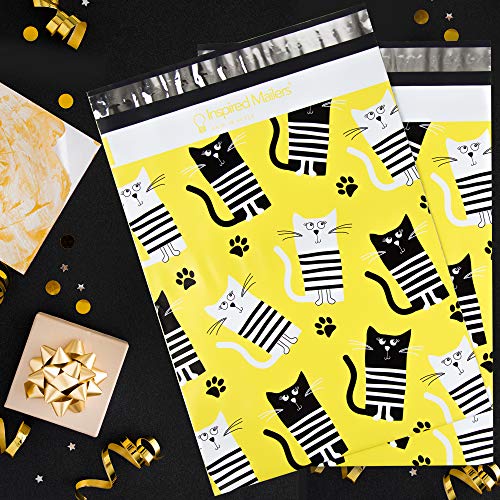 Image of Inspired Mailers - Poly Mailers 10x13-100 Pack - Cats - Shipping Bags for Clothing - Large Mailing Envelopes - Shipping Envelopes - Package Bags - Mailers Poly Bags 10x13