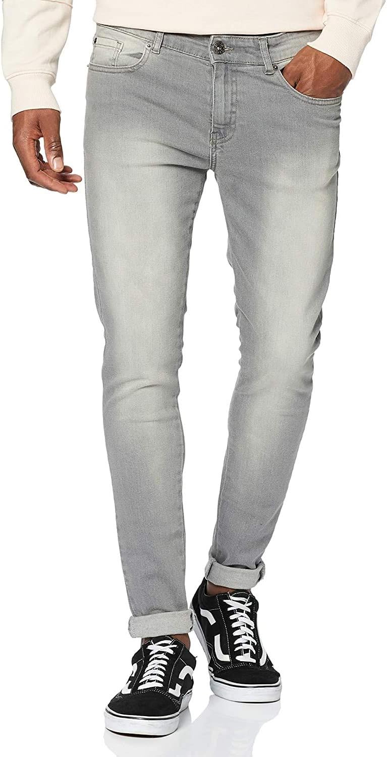 ENZO Mens Super Skinny Slim Fit Stretch Denim Retro Jeans Pants