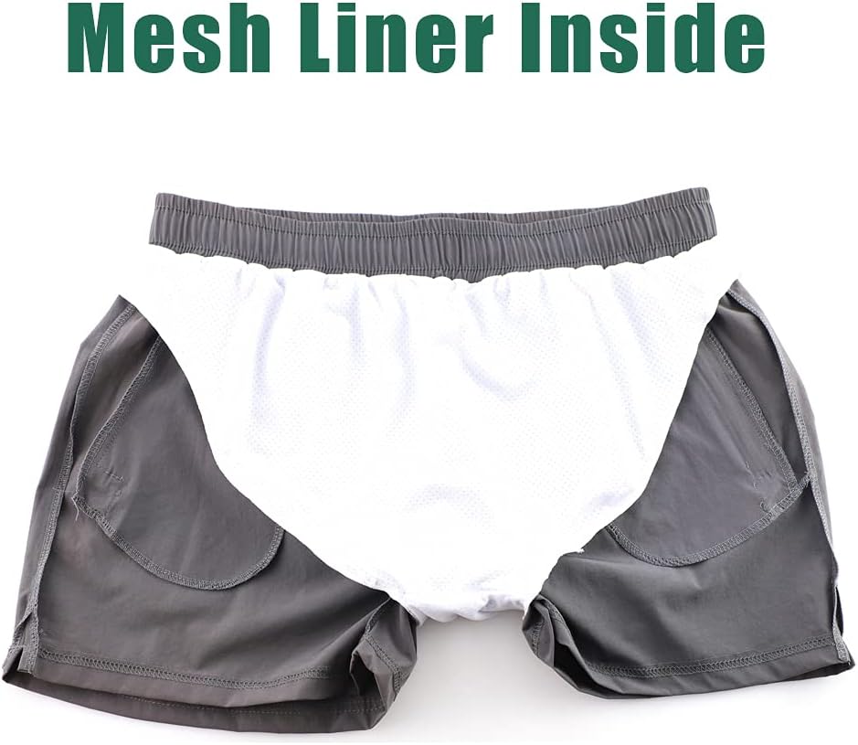 Rexcyril Men's Athletic Gym Workout Shorts 3 Inch Quick Dry Running Bodybuilding Short Shorts with Liner and Zipper Pockets - Image 5