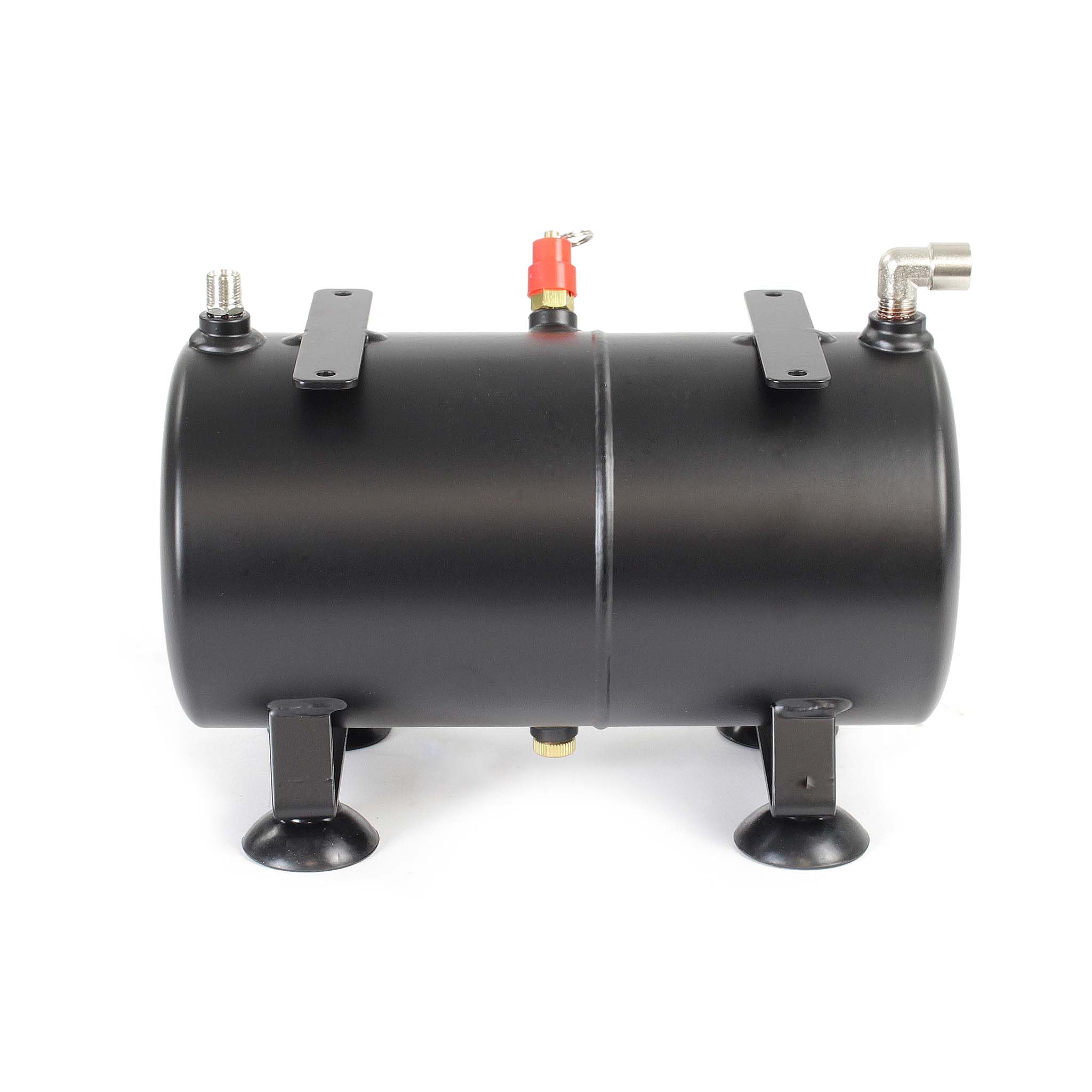 Wiltec 3 L Drucktank für Airbrush Kompressor AS186, 3x 9,52 mm IG, 1x 12,91 mm IG, bis 4 bar, Druckbehälter Ersatzteil, Airbrush Zubehör