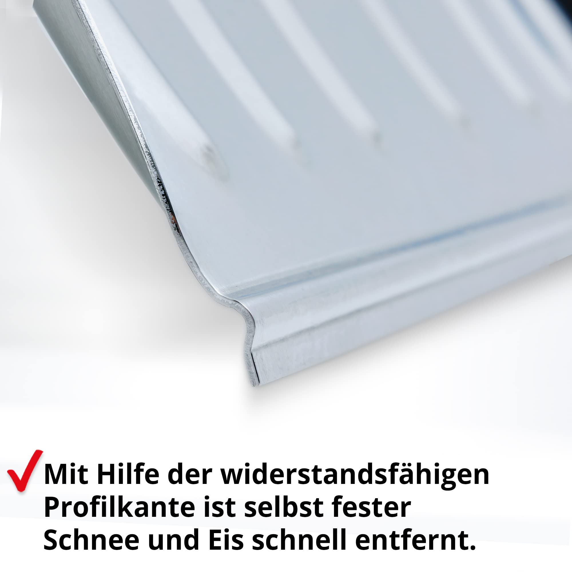 Hecht Profi Schneeschieber - Schneeschaufel mit leichtem Stiel aus Aluminium – 46 cm Metallblatt – Schiebekante – Ideale Schaufel für den Winterdienst – Premium Schneeschieber