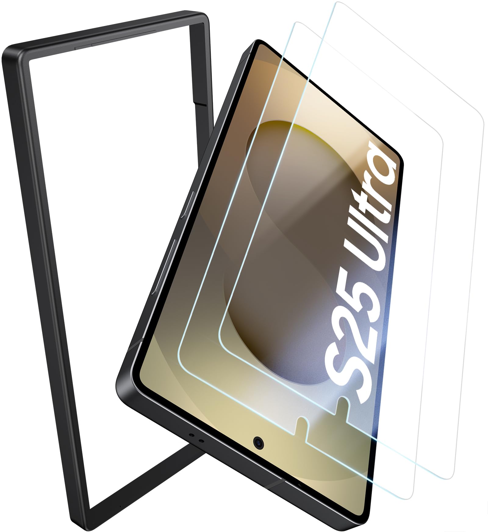 SSLOTSCASE for Samsung Galaxy S25 Ultra Screen Protector [2 Pack] [9H Hardness] Military Grade Shatterproof, Easy Installation, HD Clarity Durable