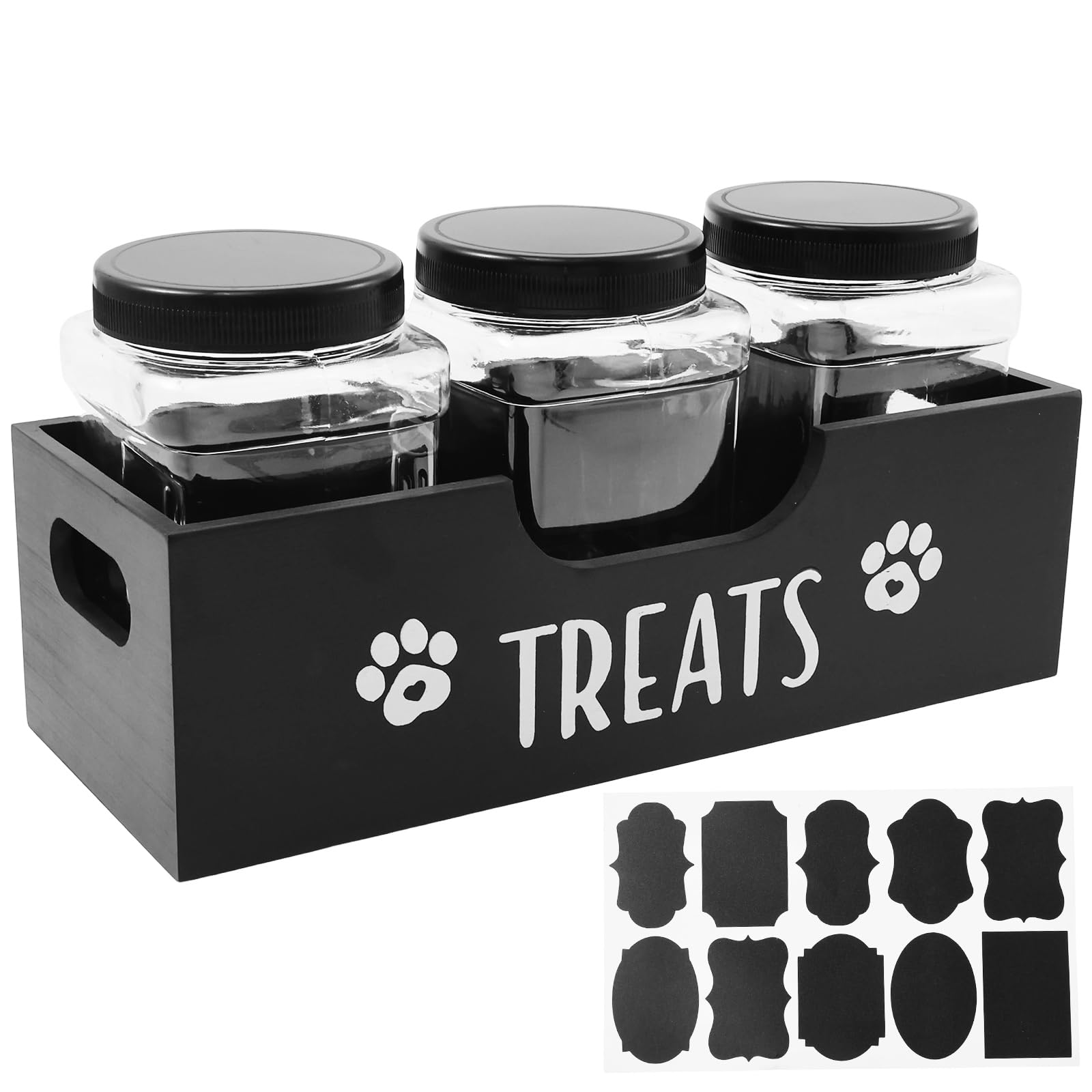 ZJRDYYK Airtight Dog Treat Container for Counter, 3PCS Pet Food Storage Containers with Lids and Stand, Dog Food Storage Container, Dogs Treat Jar, Dogs Cookie Jar, Also Suitable for Cat Bird Turtle