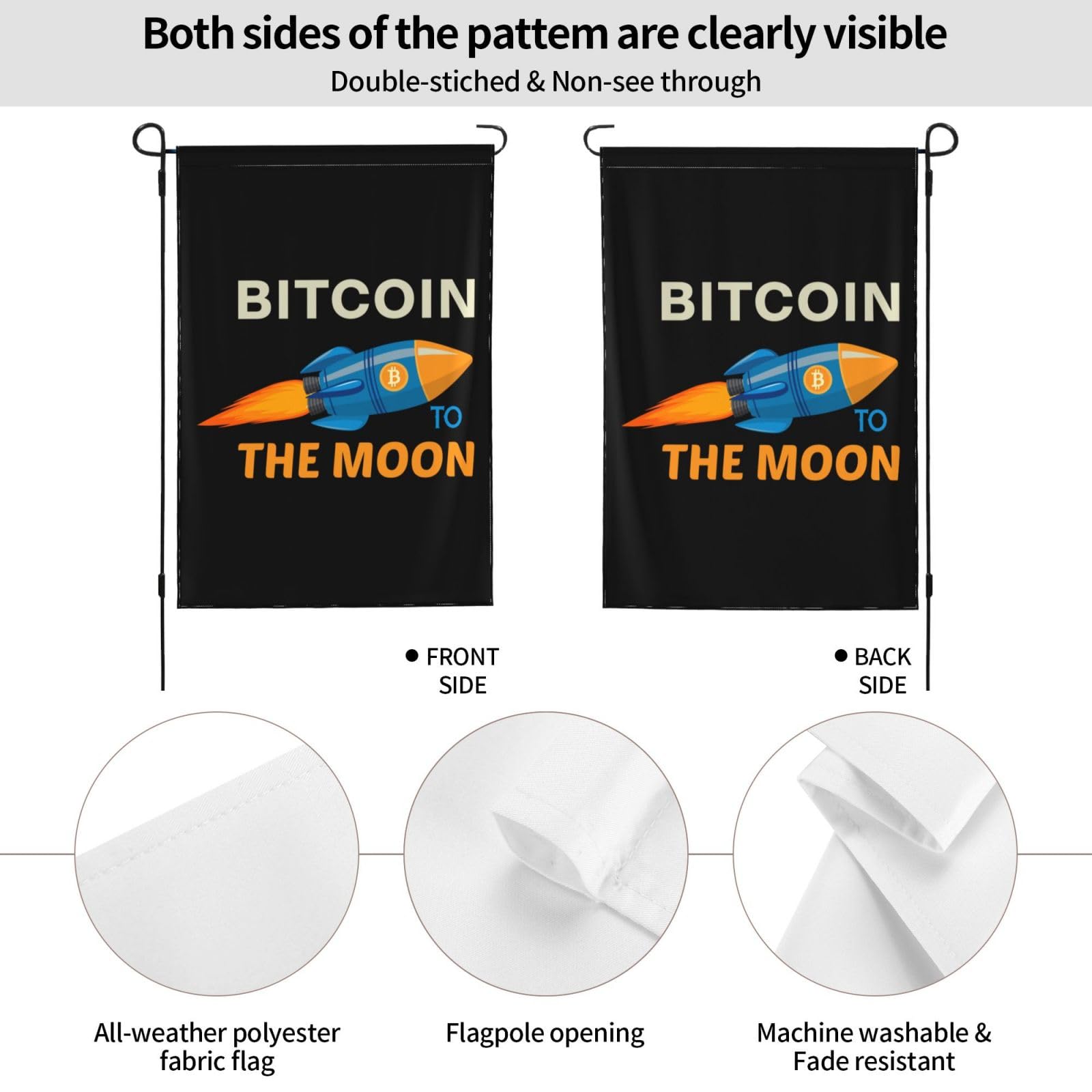 Amazon.com : LIFANGMI Bitcoin To The Moon Garden Flag 28