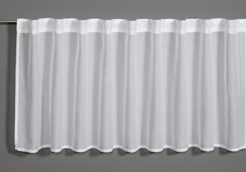 Gardinia Batiste Bistro Curtain Plain White 140 x 45 cm