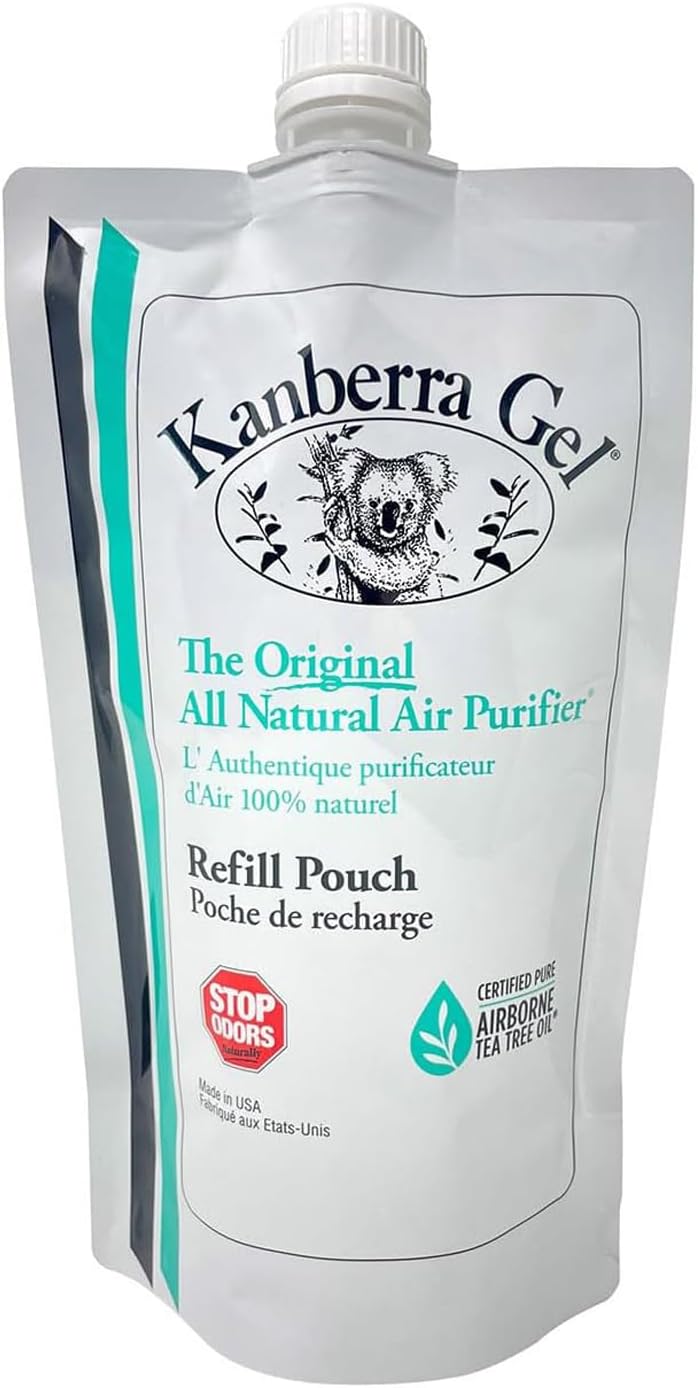 Kanberra Gel Refill Pouch 24oz - All-Natural Tea Tree Oil Odor Eliminator & Air Freshener for Home, Car, RV, Boat, Gym Bag | Eco-Friendly, Long-Lasting Formula, Safe for Pets and Family