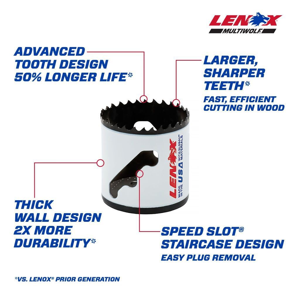 Lenox Tools - 3003232L Bi-Metal Speed Slot Hole Saw with T3 Technology, 2"