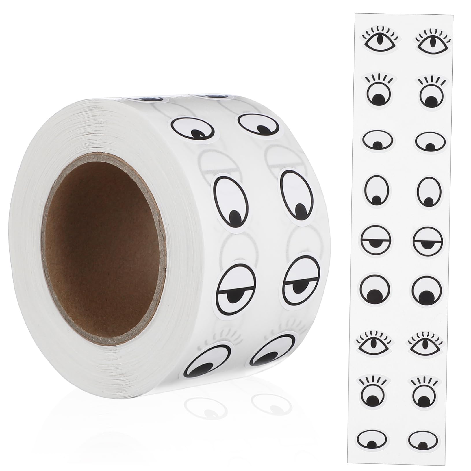 SEWACC Cartoon Eye Stickers 1 Roll Self-Adhesive Eyeball Decals for Crafts Decorations