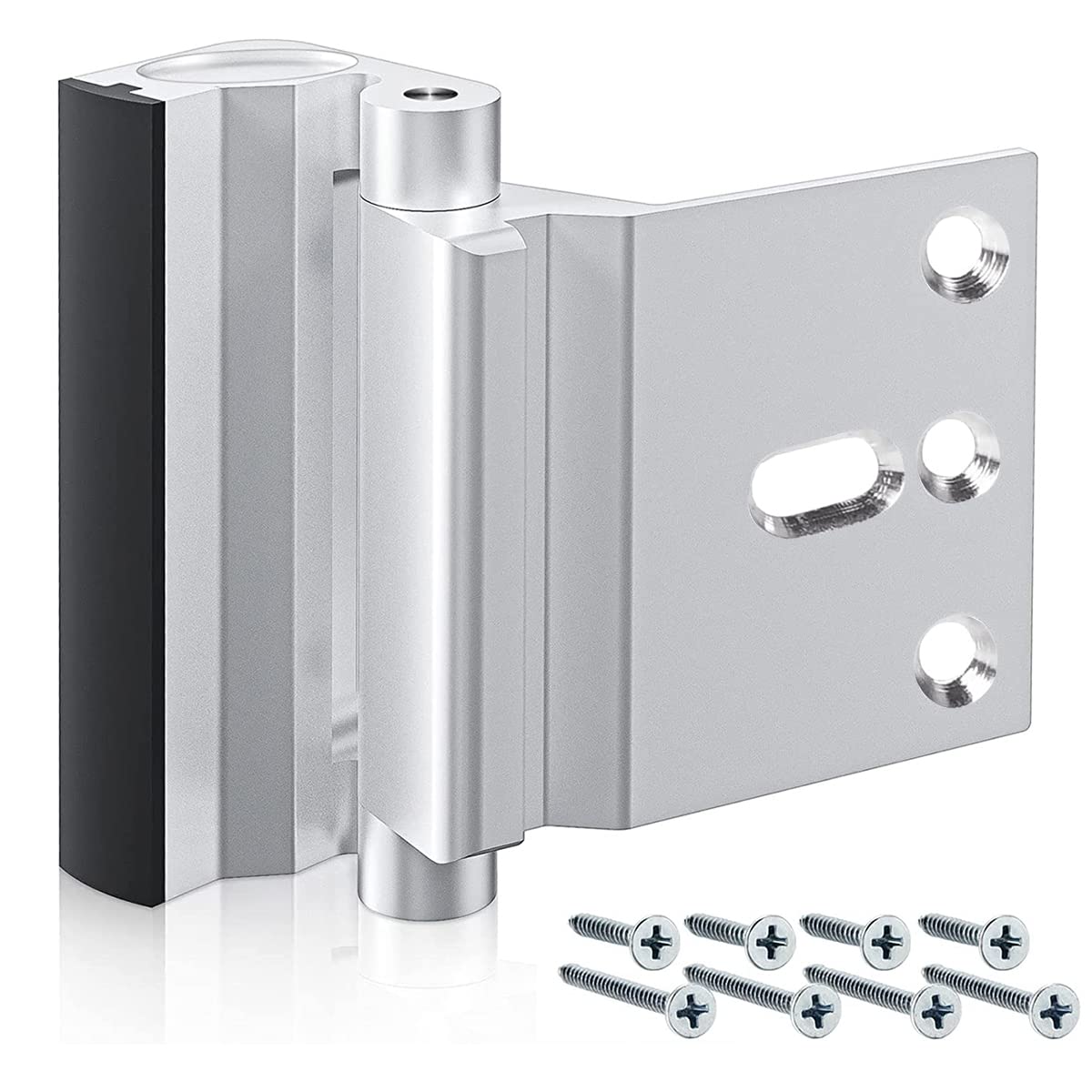 Hzuizxyo Silver Home Security Door Latch With 8 Screws,3Inch Sturdy Door Reinforcement Lock 800Lbs Of Force Childproof Safety Lock For Home