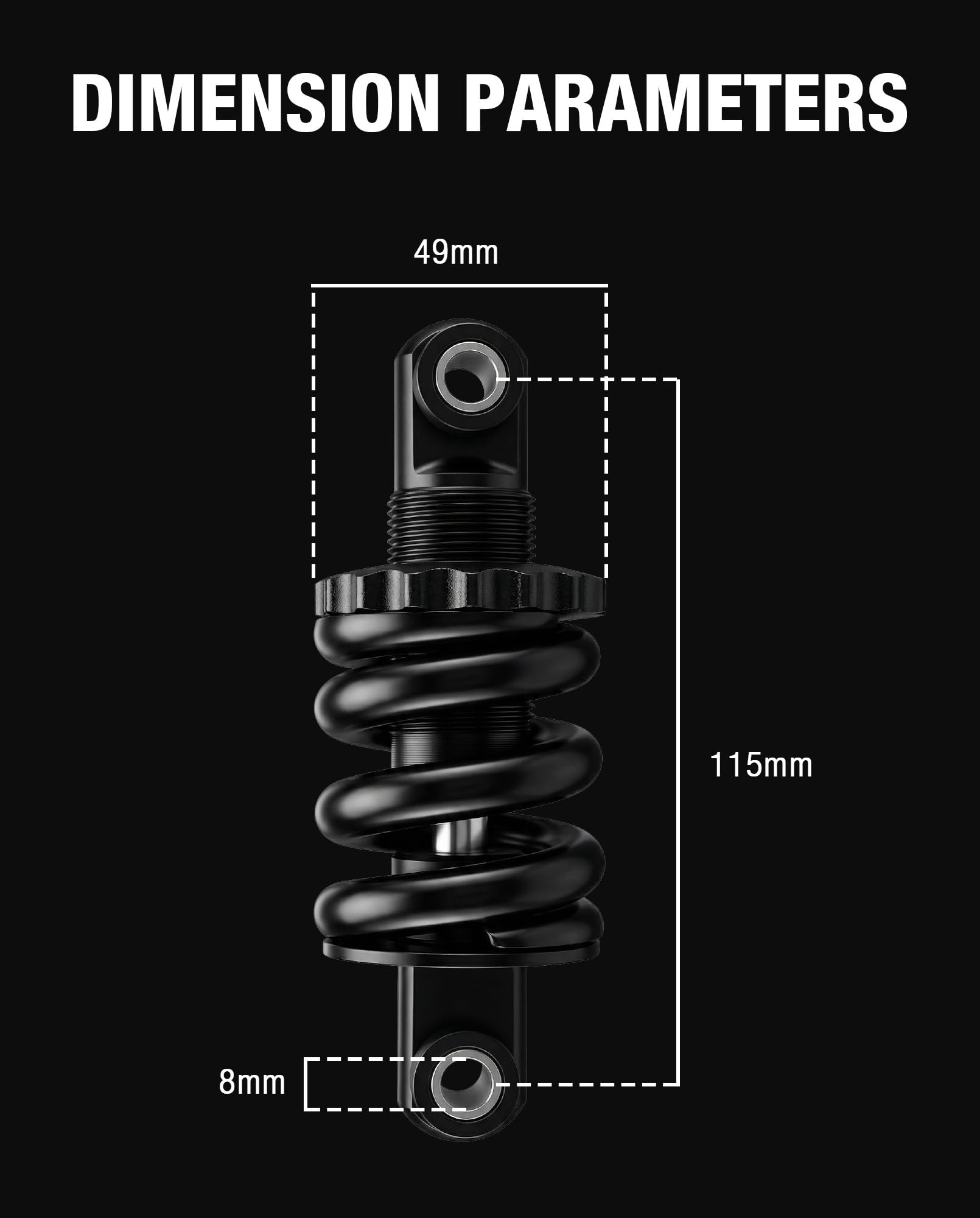 Ressort d’Amortisseur Avant 115mm Compatible avec Kukirin G2 Max Kickscooter, Amortisseur Avant Robuste à Ressort, Absorption des Chocs, antirouille, Durable, Accessoires d’Origine.