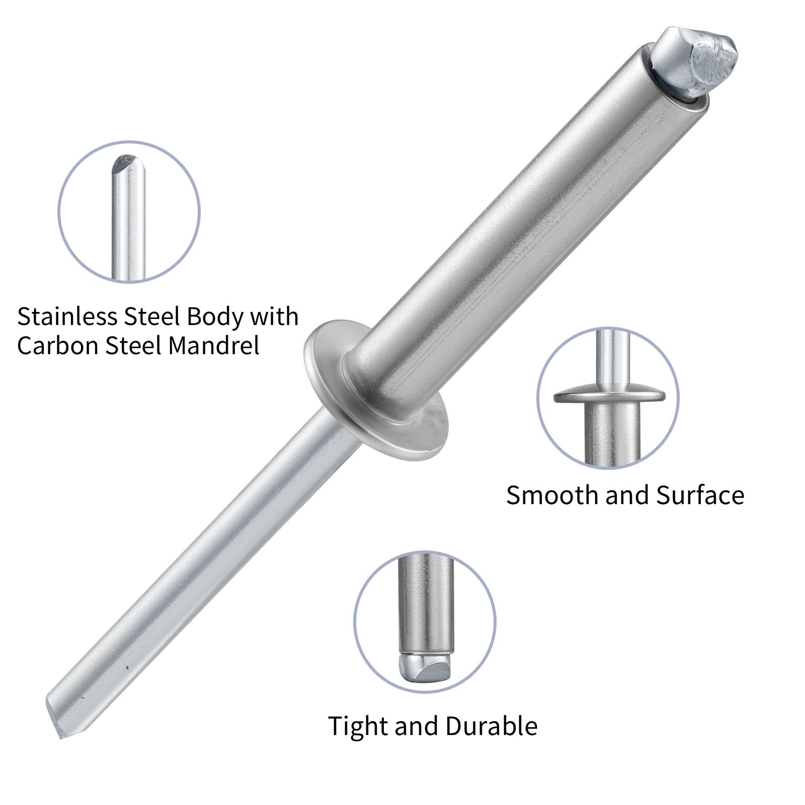 Stainless Steel Rivets - 100 Pack -3 Stainless Steel Rivets - 100 Pack -3