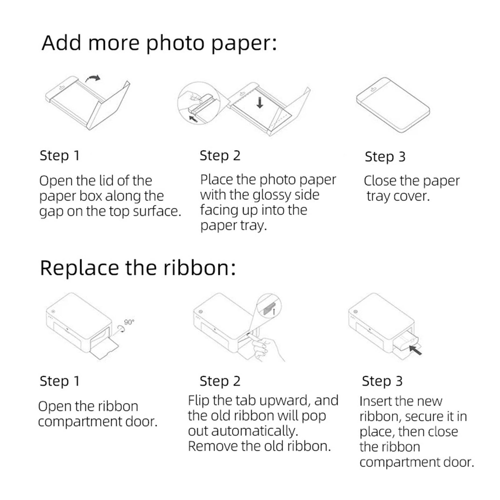 Papel Fotográfico Compatible con Xiaomi 1S 6 Pulgadas(ribbon-2PCS) | Imágenes Nítidas Colores Vivos Adhesión Firme Acabado Duradero