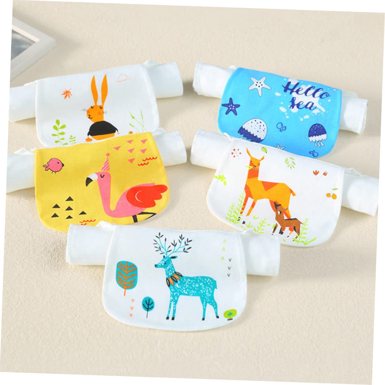 PRETYZOOM 10 Pièces Serviette De Sueur Pour Enfants Bavoirs Pour Bébé Bavoirs Pour Bébé Serviette De Pour Enfants Gants De Toilette Pour te D'Allaitement Impression