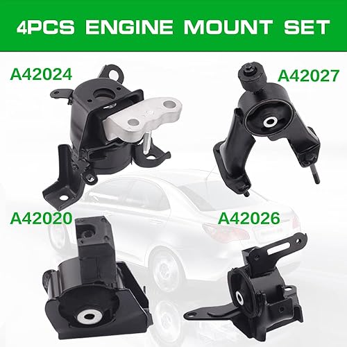 Miniatura 2 de Motor de motor y kit de montaje de transmisión compatible con 2014-2019 Corolla 1.8L Auto Transmission RepOE A42020 A42024 A42027 A42026 123610T210