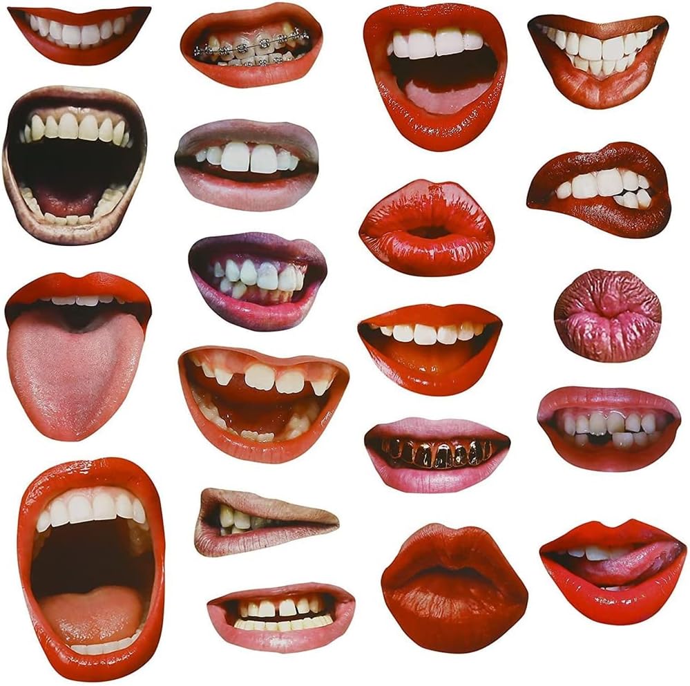 YiYaO Foto rekwisieten 20 stuks fotorekwisieten fotoaccessoires grappige lip mond foto booth rekwisieten fotorekwisieten vrijgezellenfeest foto rekwisieten foto rekwisieten decoratie accessoires DIY kit (rood)