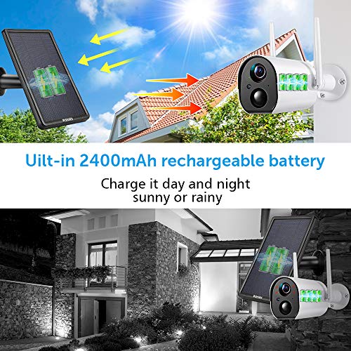 Ctronics Solar Panel Power Supply for Battery Powered IP Outdoor Security Camera Input 5V with 4M Power Cable, Built-in 2400mAh Battery, 360°Adjustable Bracket, Waterproof IP66 - Thumbnail 4