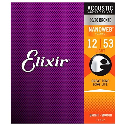 Elixir 11052 Nanoweb Acoustic Guitar Strings Set (6-Strings)
