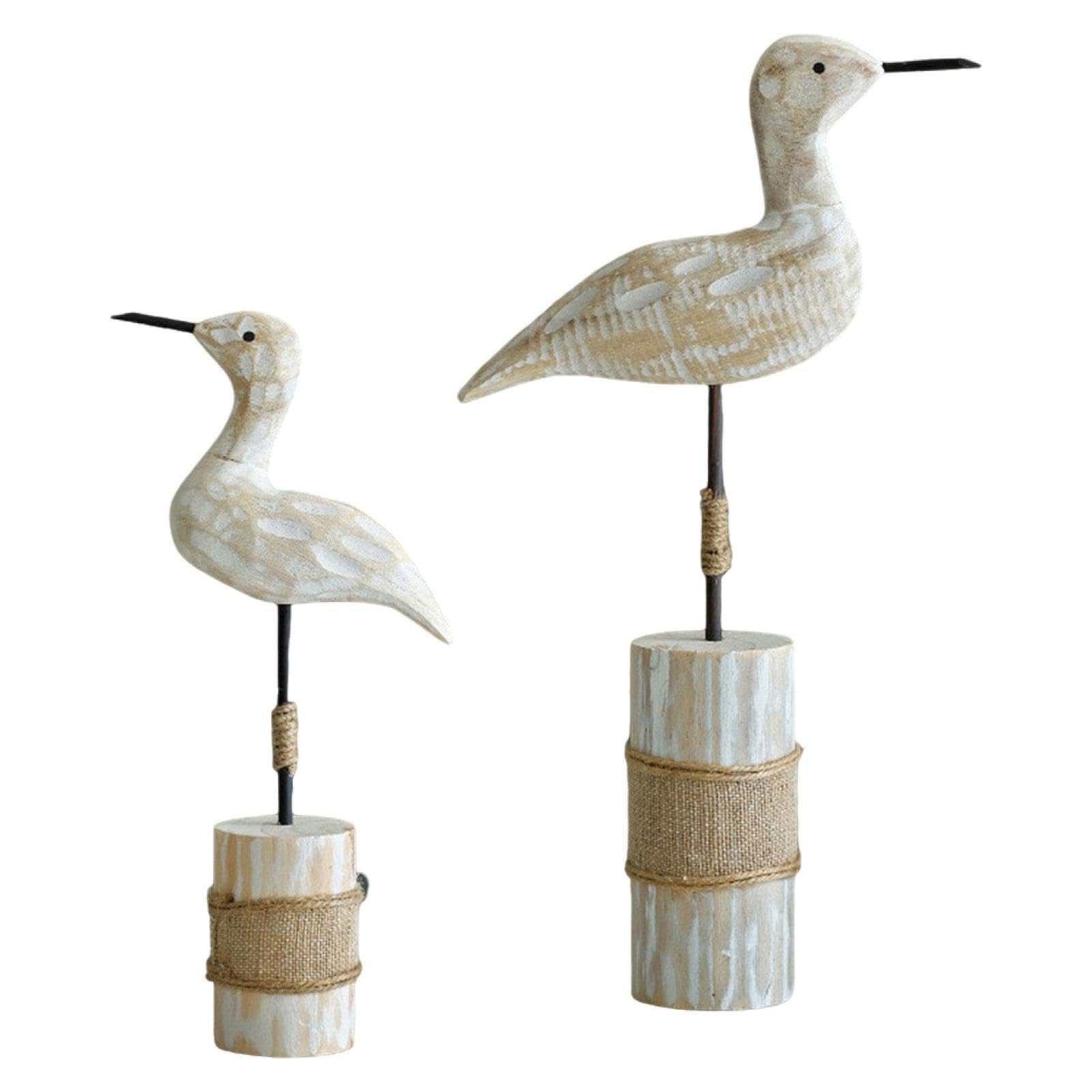 YIXANNX Animal Figurine With Base Ornament Decorative Seabird Statue Unique Wooden Collectibles Charming Fine Workmanship Desk Table Decoration Seabird Statue