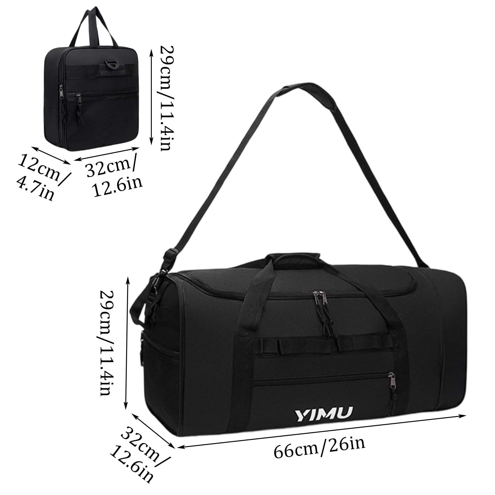 70L Borsone da Viaggio Piegevole Con Ruote Borsa palestra sportiva con Rotelle Leggera Gym Travel Bag Impermeabile Grande Bagaglio a mano Espandibile Valigia con Ruote per Campeggio (Nero)