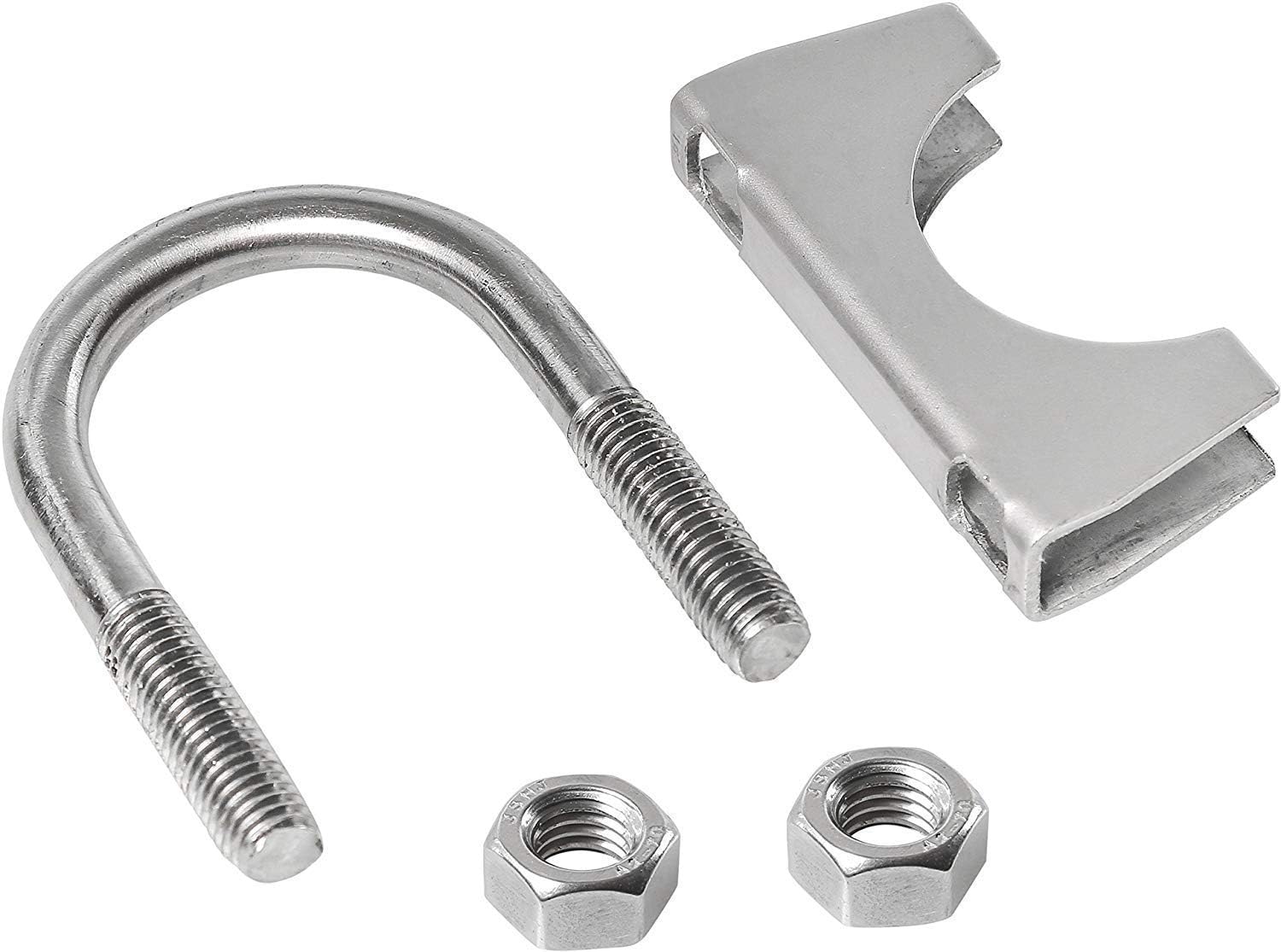 TOTALFLOW Natural Finish 5" TF-U500 304 Stainless Steel Saddle U-Bolt Exhaust Muffler Clamp-5 Inch