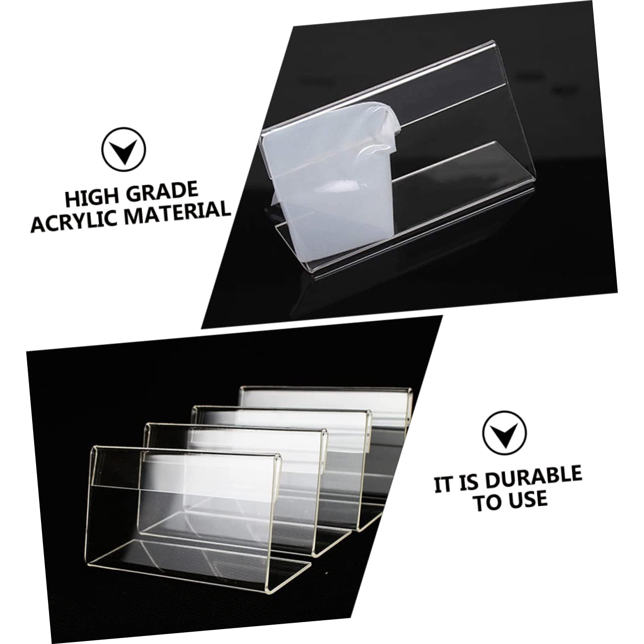 Operitacx 3 Sätze Preisanzeigetafel Etiketten Einziehbar Steht Geschäft Karte Stand Einzelhandel Zeichen Inhaber Aufkleber Planke Platte Preisschildhalter Acryl Transparent 20 Stück * 3