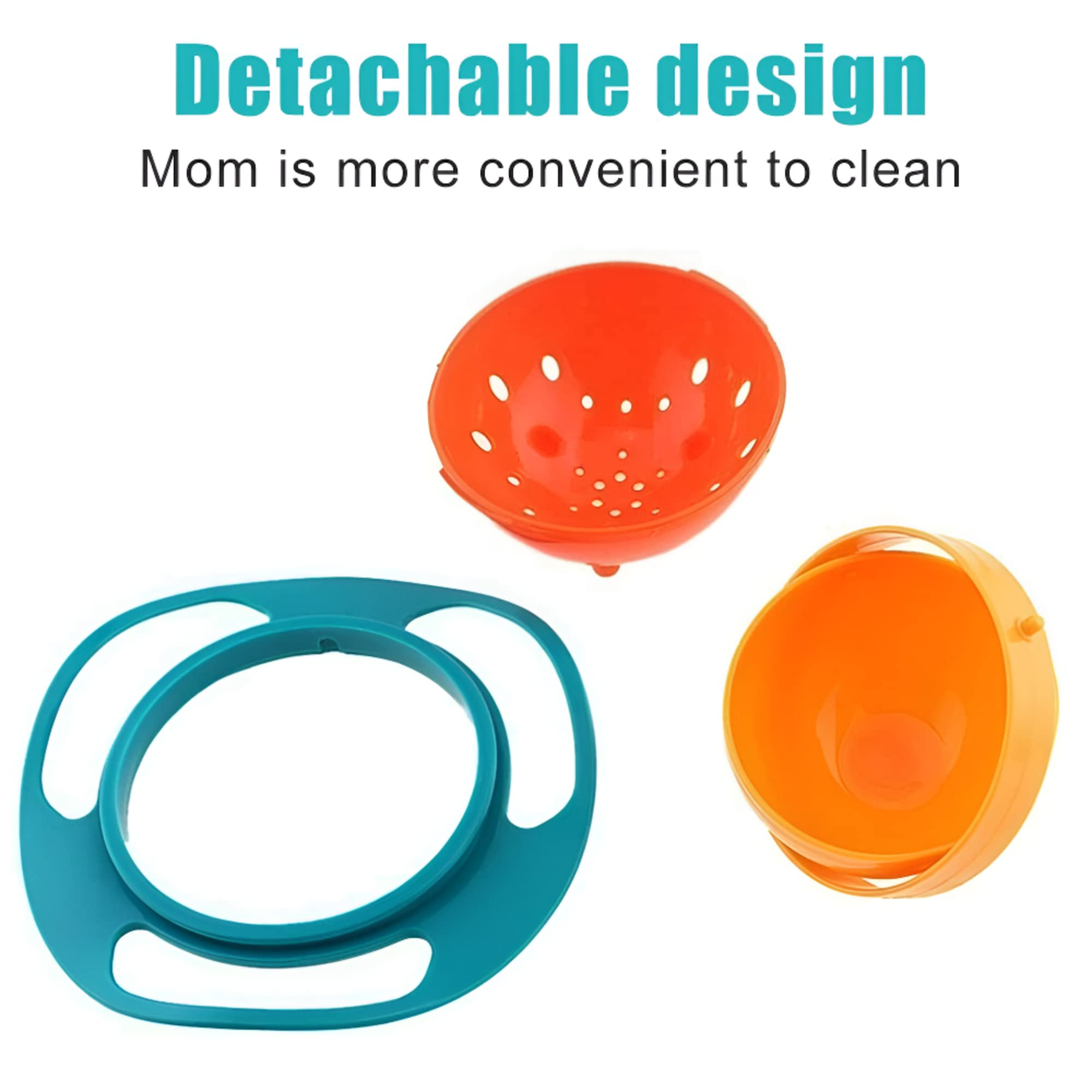 Garth Gyro Curved Dish   for Baby 1 Pc – Multicolor Non-Spill Toddler Feeding Curved Dish  , 360° Rotating Spill-Proof Dish for Kids, Snack Container with Lid, BPA-Free, Easy to Clean, Mealtime Solution for Babies - Image 7 thumbnail