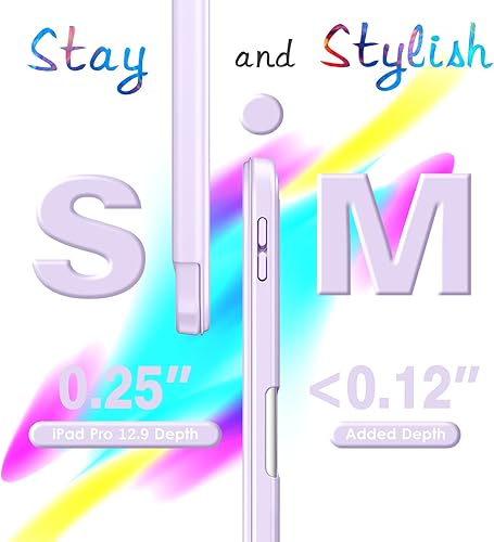 Miniatura 6 de VIKESI para iPad Pro 12.9 Funda 6543 Generación 2022202120202018, Funda Trasera Transparente Soporte para Lápiz Incorporado, Auto SleepWake,