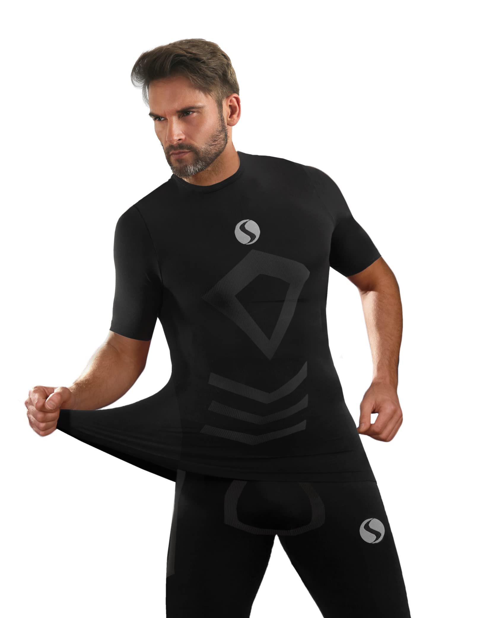 sesto senso sous-vêtement de Sport thermoactif pour Homme T-Shirt de Compression à Manches Courtes