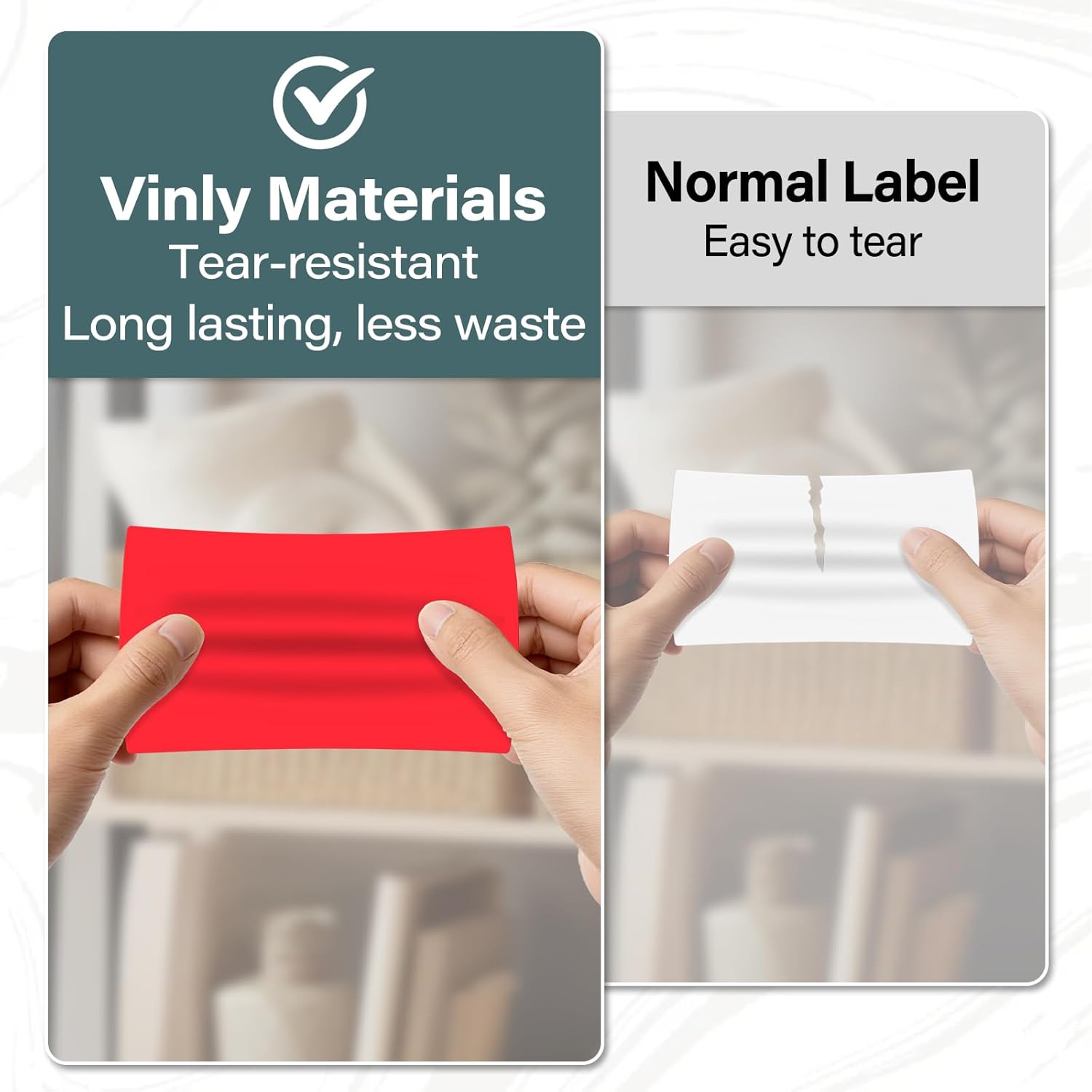 3 × 5 Inch Labels for Storage Bins Removable Vinyl Rectangle Moving Labels for Boxes 500 Pcs Adhesive Color Coding Stickers Waterproof for Home Classroom Office Warehouse, Red
