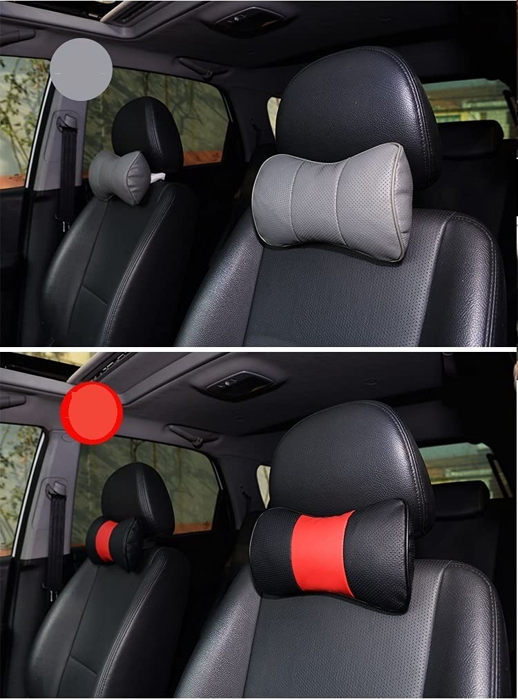 Oreiller de cou de voiture 2 pcs siège de voiture cas-tête cou de repos coussin coussin oreiller en cuir coussin de repos coussin de repos éternité accessoires de voiture Oreiller Siège Voiture