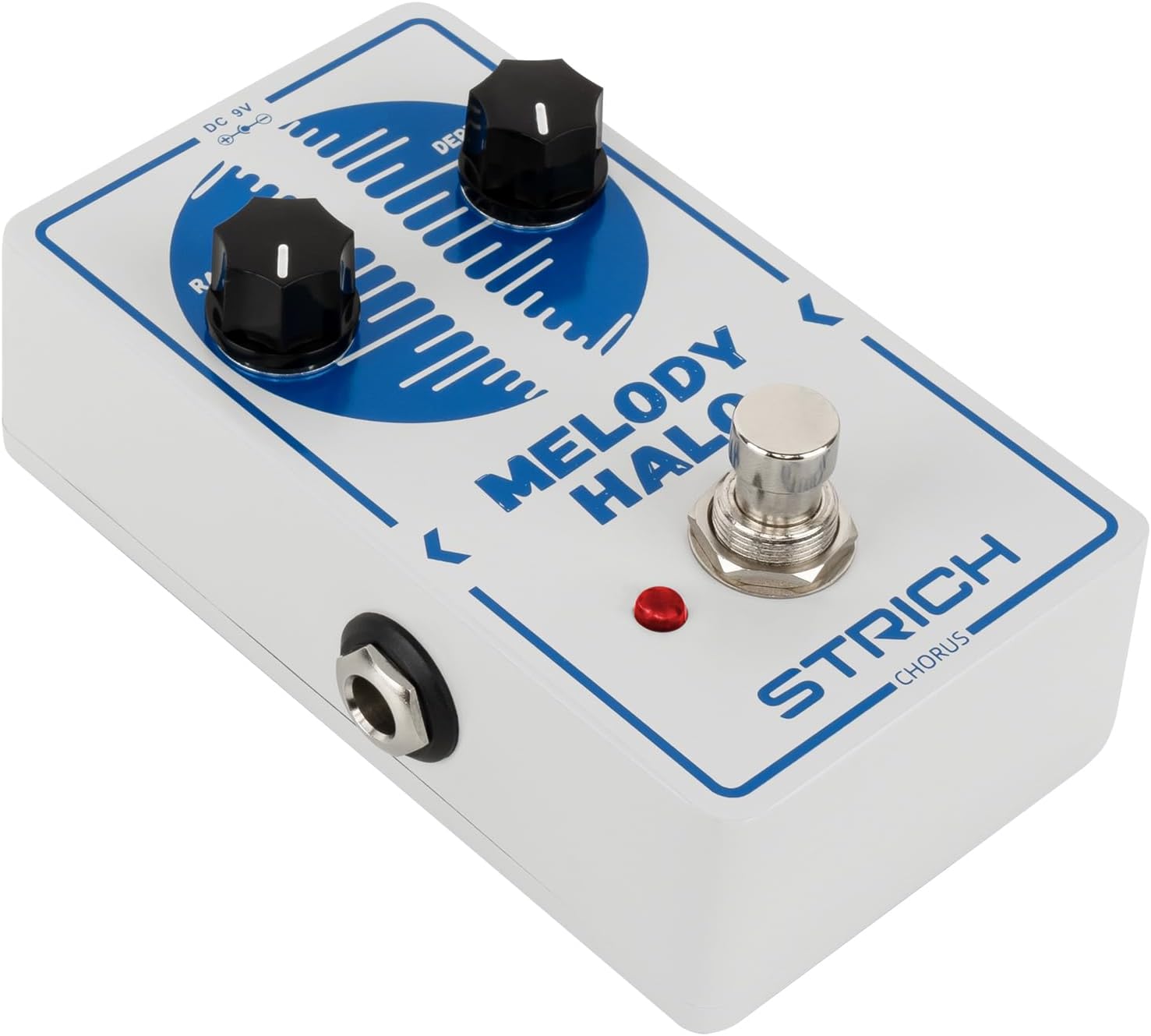 STRICH Chorus Guitar Pedal, Tutti Love Analog Chorus Effect Classic Warm, True Bypass for Electric Guitar, White and Blue, MELODY HALO, White and Blue