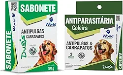 Sabonete e Coleira Dugs Antipulgas Carrapatos Para Cães