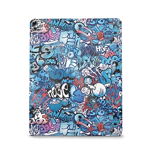 Image of MightySkins Carbon Fiber Skin Compatible with Apple iPad Pro 12.9 inch M2 6th Gen (2022) Full Wrap Kit - Blue Meanies | Protective, Durable Textured Carbon Fiber Finish | Easy to Apply | Made in The USA