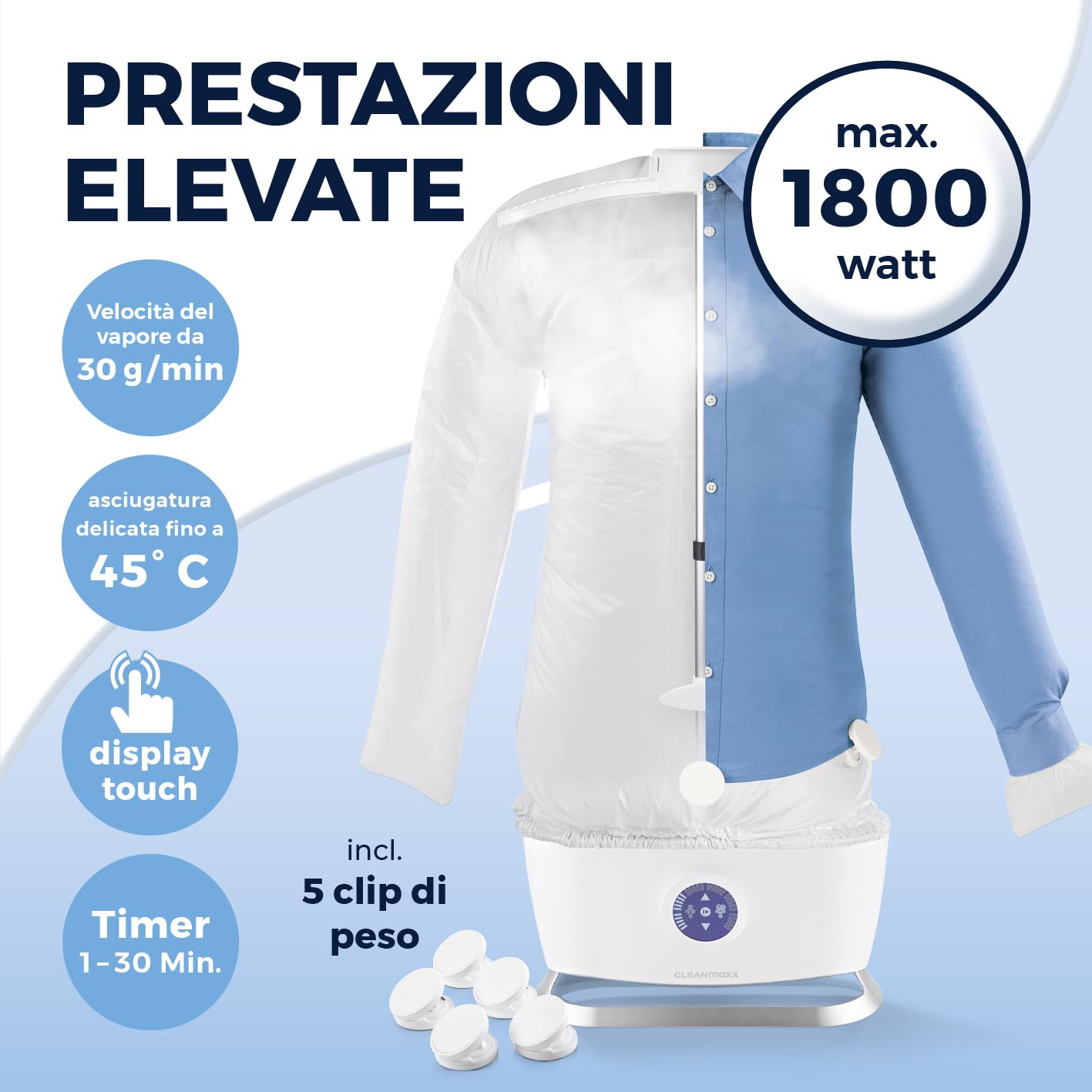 Pressa A Vapore Professionale 2200W - 5 Modalità, Serbatoio 1L, Touch Screen Con Voce AI - Perfetta Per Casa - Foto 9