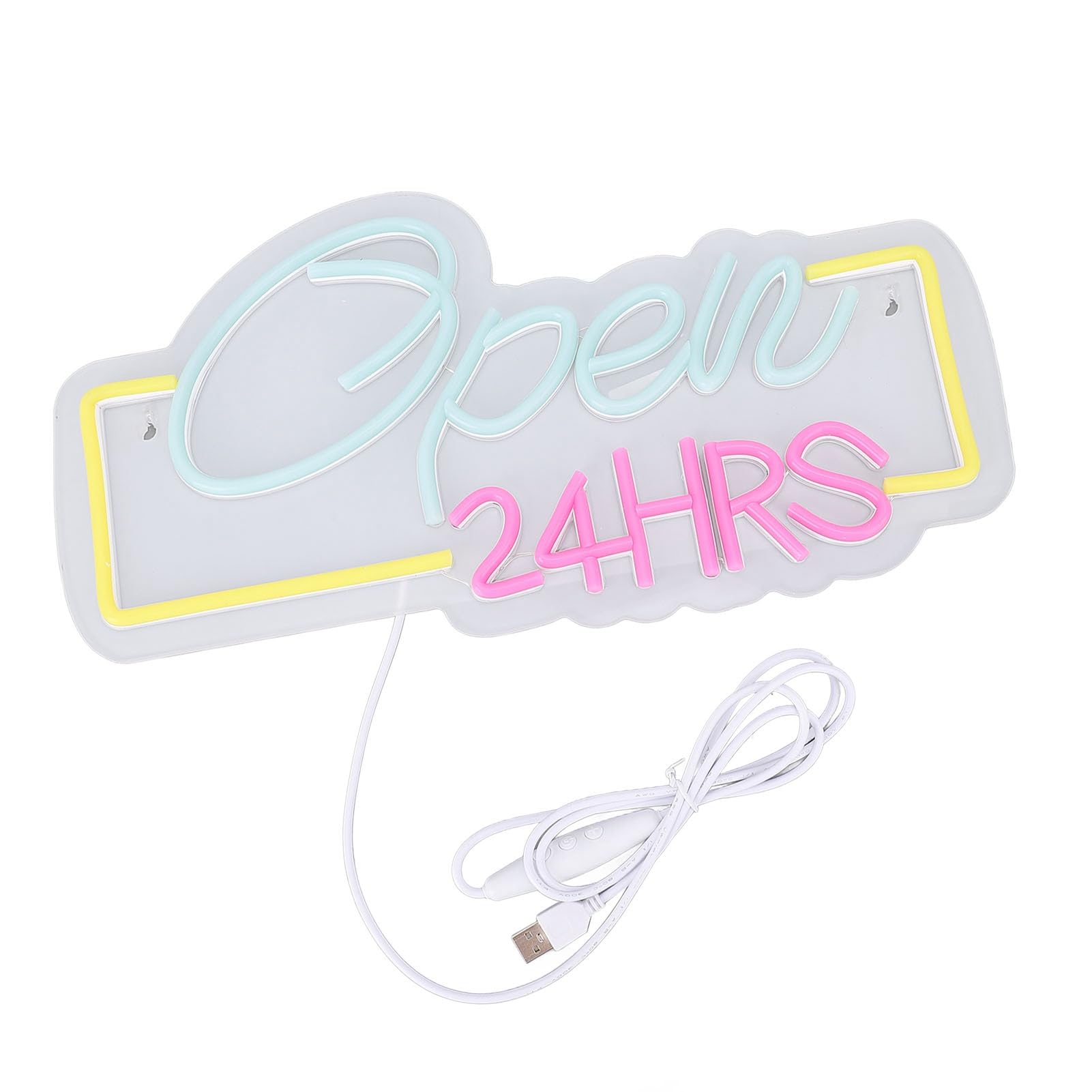 Otwarty 24-godzinny Znak Neonowy, Znak LED o Regulowanej Jasności,