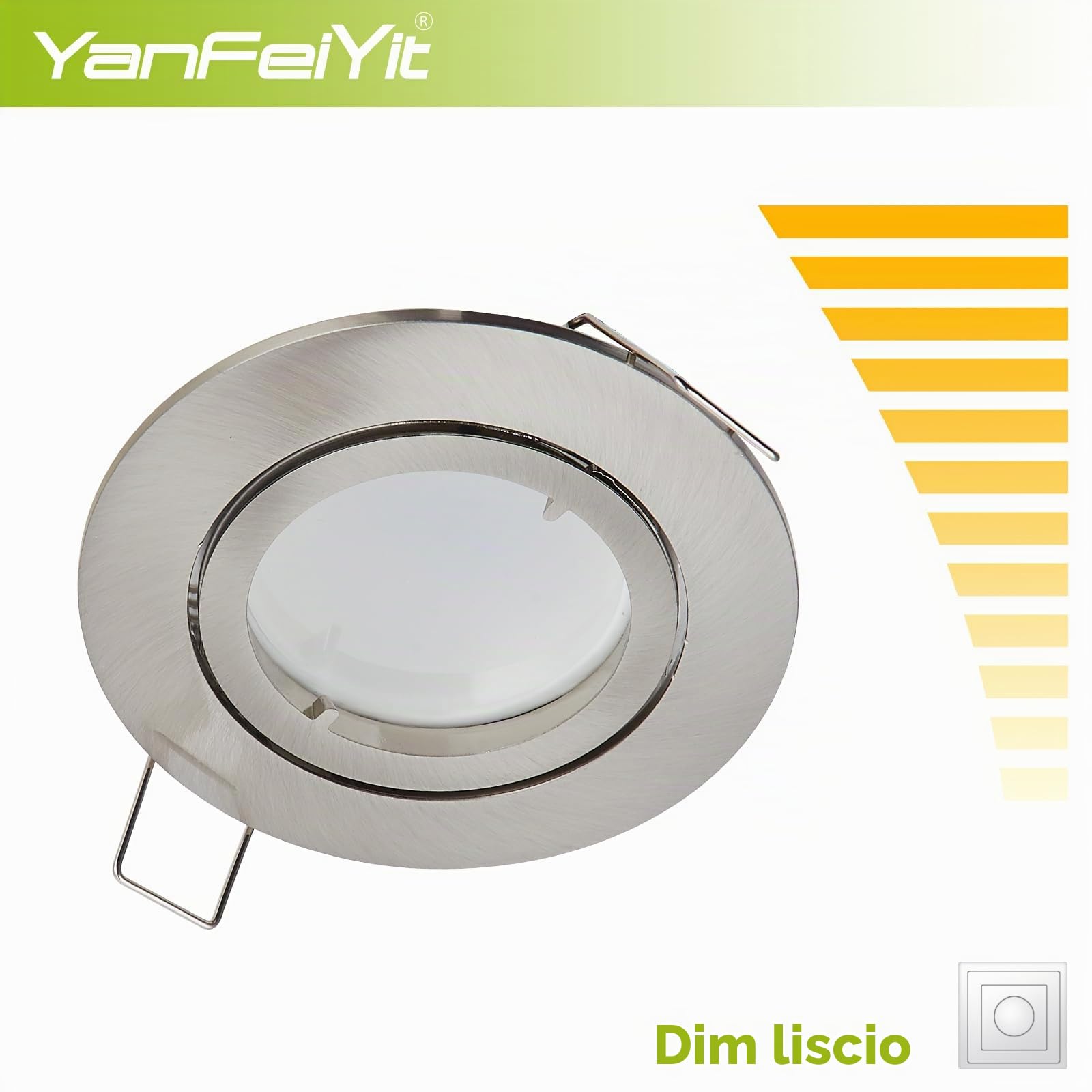 5 faretti a LED da incasso, 3 Watt, luce bianca calda, 230 V, dimmerabile, modulo GU10, orientabile, diametro foro 68 mm, montaggio a soffitto