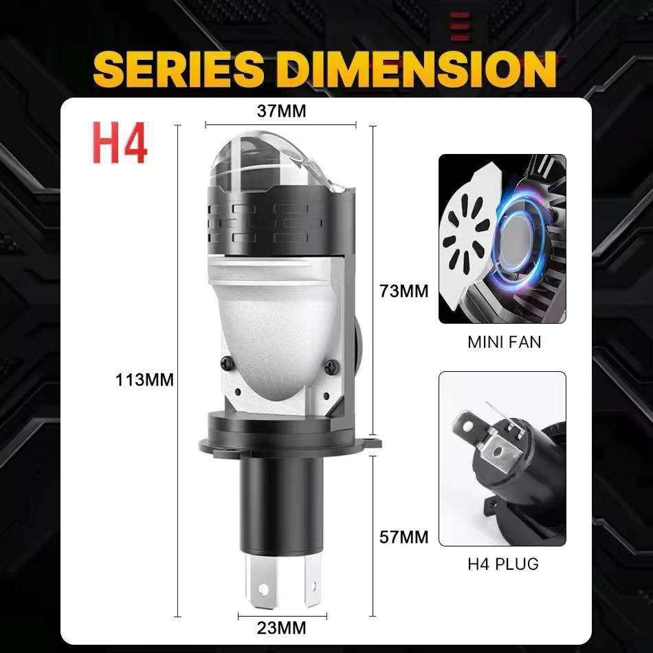Image of NIGHT LIFE 55W H4 LED Projector Headlamp 18000LM 6000K White High Low Beam 9-60V CANBUS Error Free 12V 24V Car Bike Fog Light IP68 Waterproof