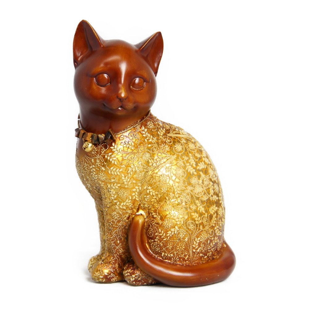 Amazon.co.jp: 風水 金運 猫 置物 【 黄金 招き猫 】 風水インテリア