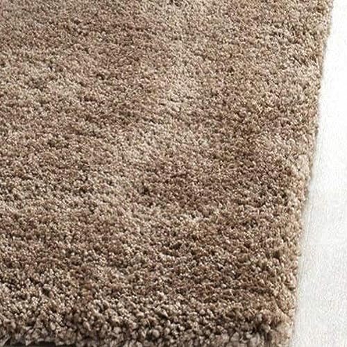 Image of AROMICK Modern Polyester Anti Slip Rectangular Shaggy Fluffy Rug and Carpet for Living Room, Bedroom & Dining Room (6 x 9 Feet, Beige)
