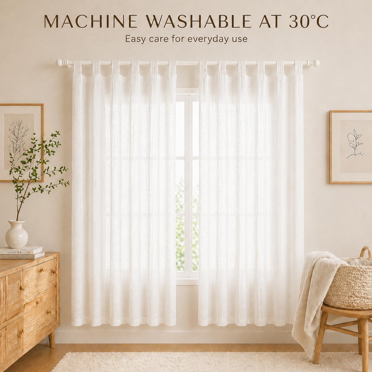 Blickdichte Musselin Gardinen, 2 Stück Dekorative Vorhänge (100×150 cm), aus 100% Bio-Baumwolle, wärmeisolierend und lichtundurchlässig, geeignet für Kinderzimmer und Wohnzimmer -Altrosa