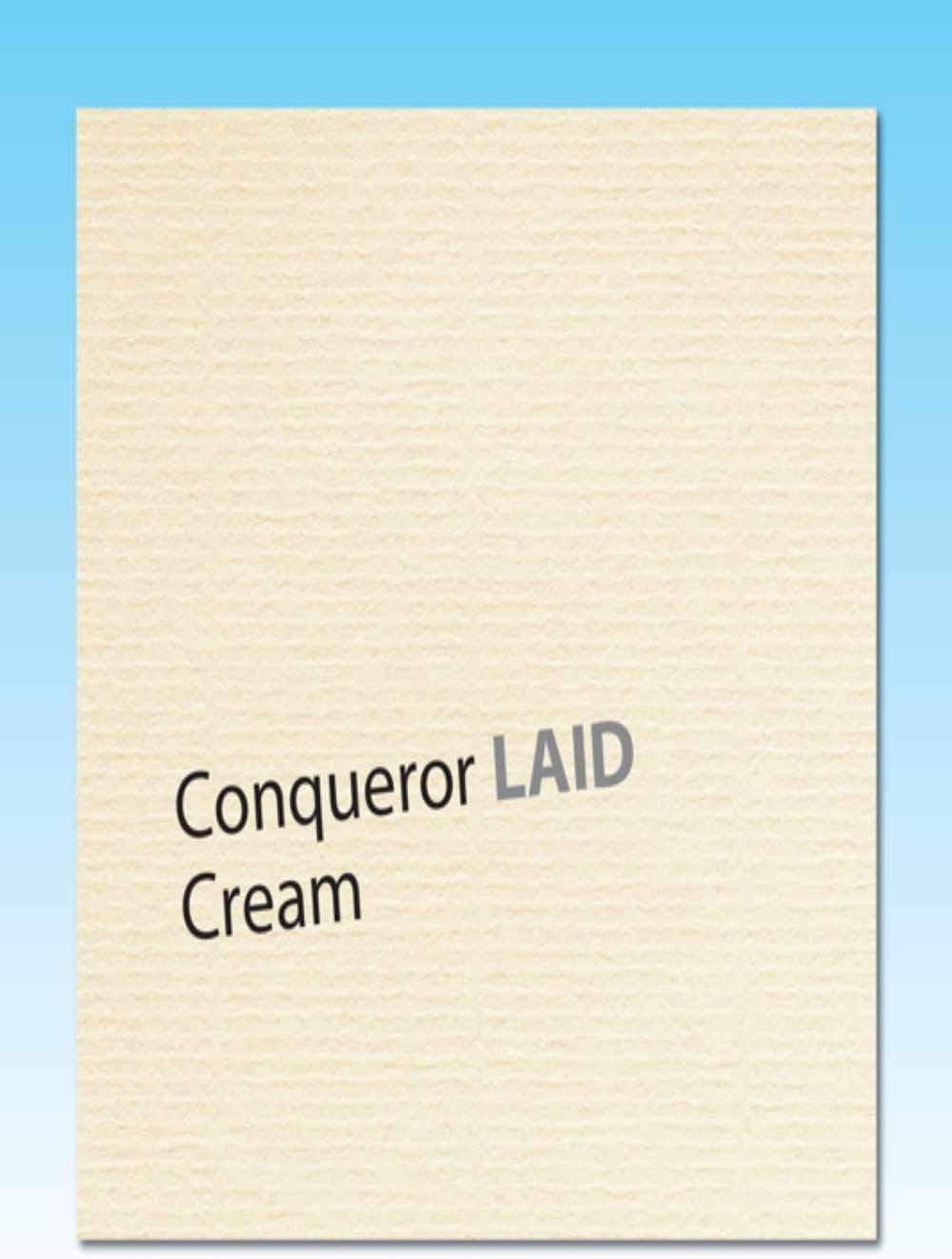 50 Sheets A4 Conqueror Laid (Textured) Cream Paper Watermarked