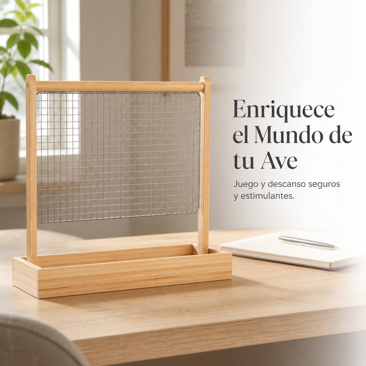 Aire Jeux Oiseaux, Stand Bois Bureau, Plastique Non Toxique, Parc d'attractions Oiseau, Temps Divertissement, pour Perroquets et, Style to 1