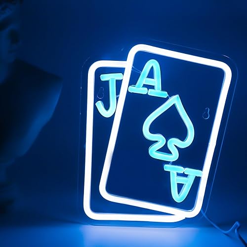 Miniatura 7 de Carteles de neón para jugadores, luz de neón LED para decoración de pared, luz nocturna de neón alimentada por USB para dormitorio, casino, bar,