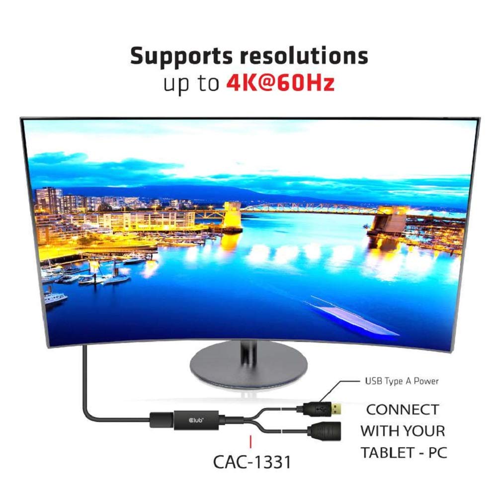 Club3D CAC-1331 - Adattatore attivo da HDMI a DisplayPort 1.2 4K60Hz M/F