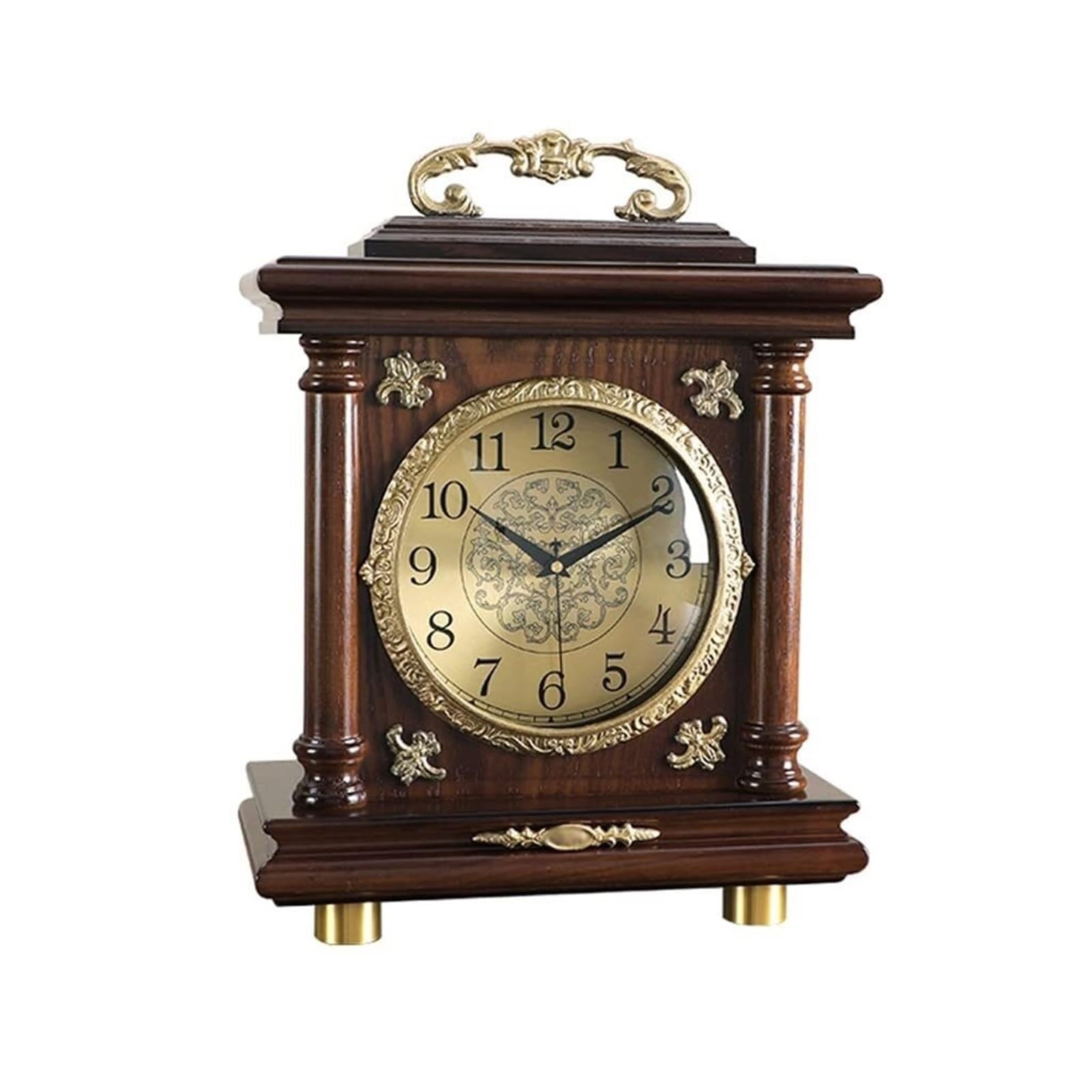 VHdryEDT Vintage Mantel Clock Fireplace Retro Desk Clock Living Room Home Pendulum Desktop Silent Classical Decorative Easy To Read