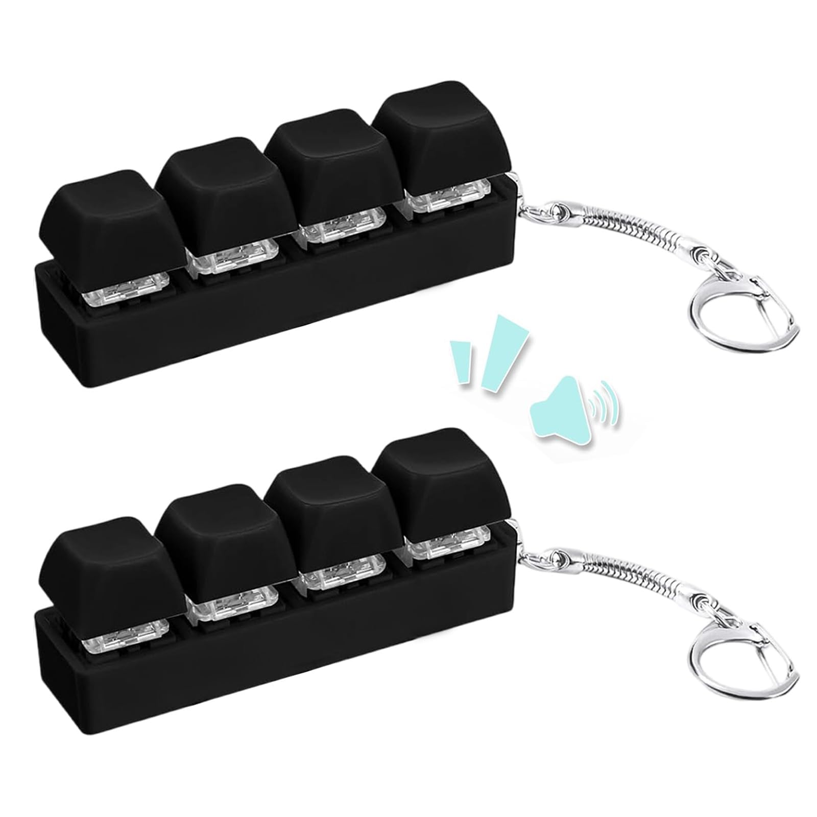 2 Pcs Tastatur Fidget Spielzeug, Tastatur Fidget Toys, Fidgets Keyboard, Clicker Mechanischer Schalter Stressabbau Schlüsselanhänger, für Dekompression Verbrauch Zeit, Clicker Tastenkappe Spielzeug