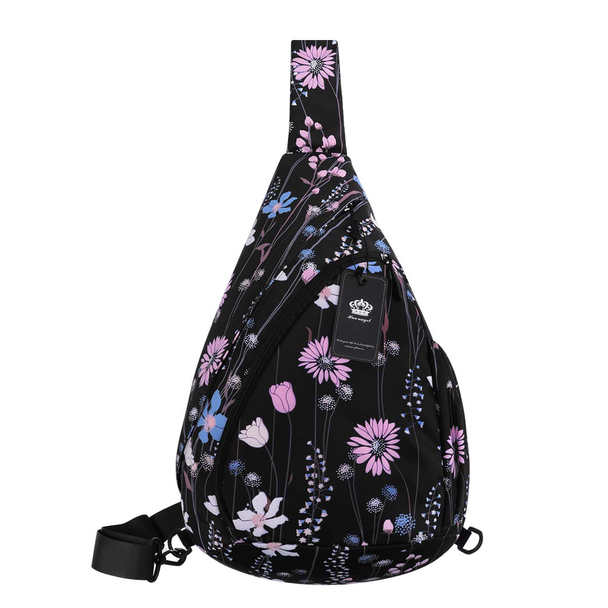 HUA ANGEL Sling Backpack for Women Men Anti-Water Front Pack Chest Bag Over Shoulder Bag Crossbody Daypack Lightweight Sport Work Travel Study Outdoor Running