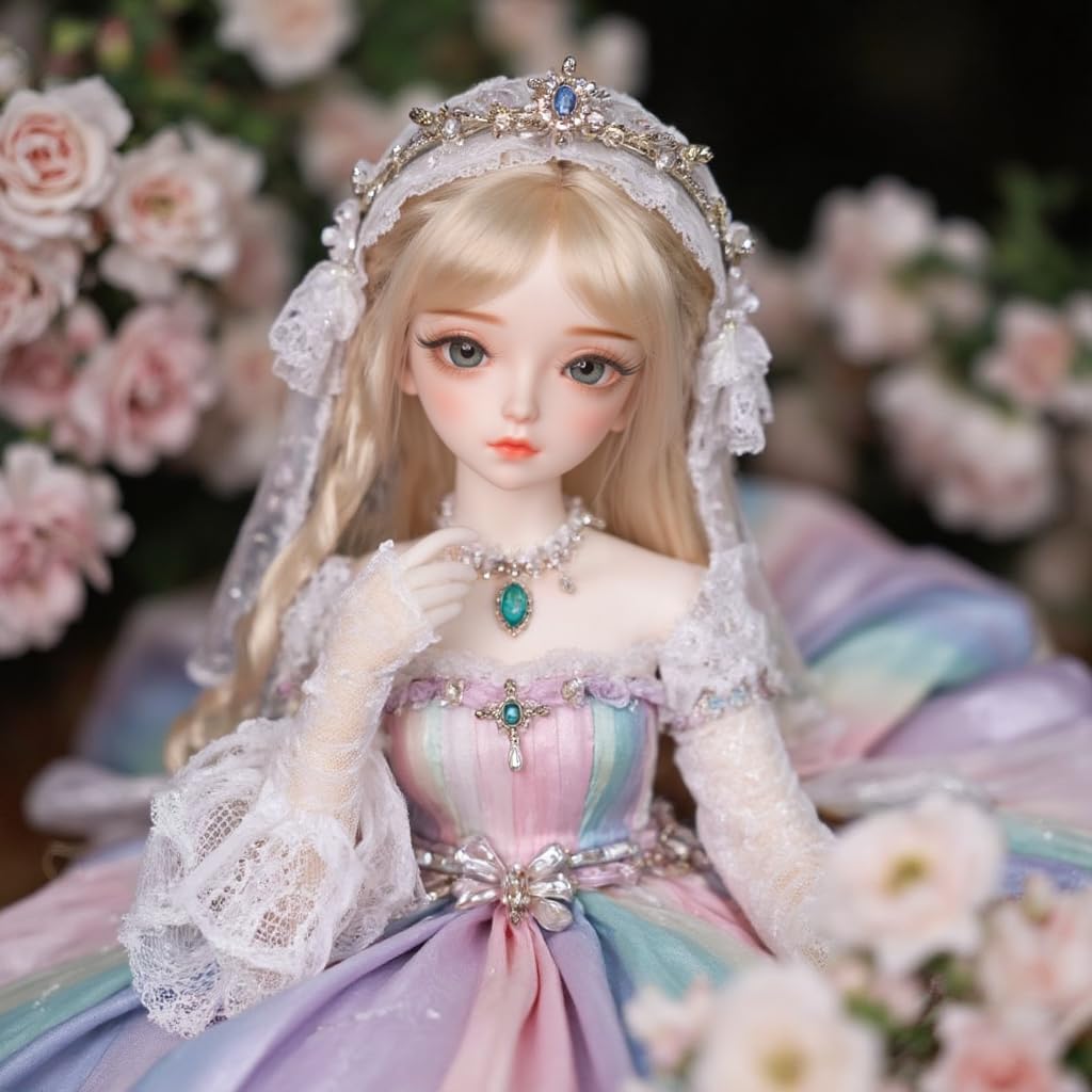 Silicone Seamless Female Action Figure, Flexible Female Figure Suitable for Cosplay/Photography/Art, TPE Body and PVC Head, Including Random Hair and Clothes (60cm Natural fair Skin)