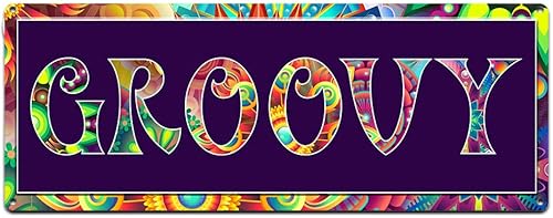 Miniatura 13 de Hippie Chick, cartel de aluminio de 5.75 x 15.5 pulgadas, decoración de pared con citas hippie de la era de los años 60, Outtasight, Groovy, Hippy,