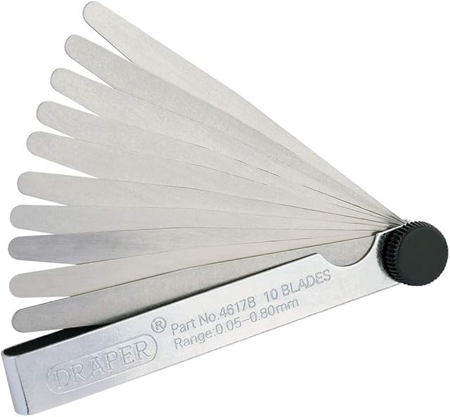 Draper 36169 Metric Feeler Gauge Set, 0.05mm-0.80mm, 100mm Length, 10 Pieces , Blue